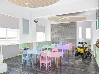 现代亲子餐厅 <em>儿童餐厅</em> 儿童桌椅 儿童家具 儿童椅子